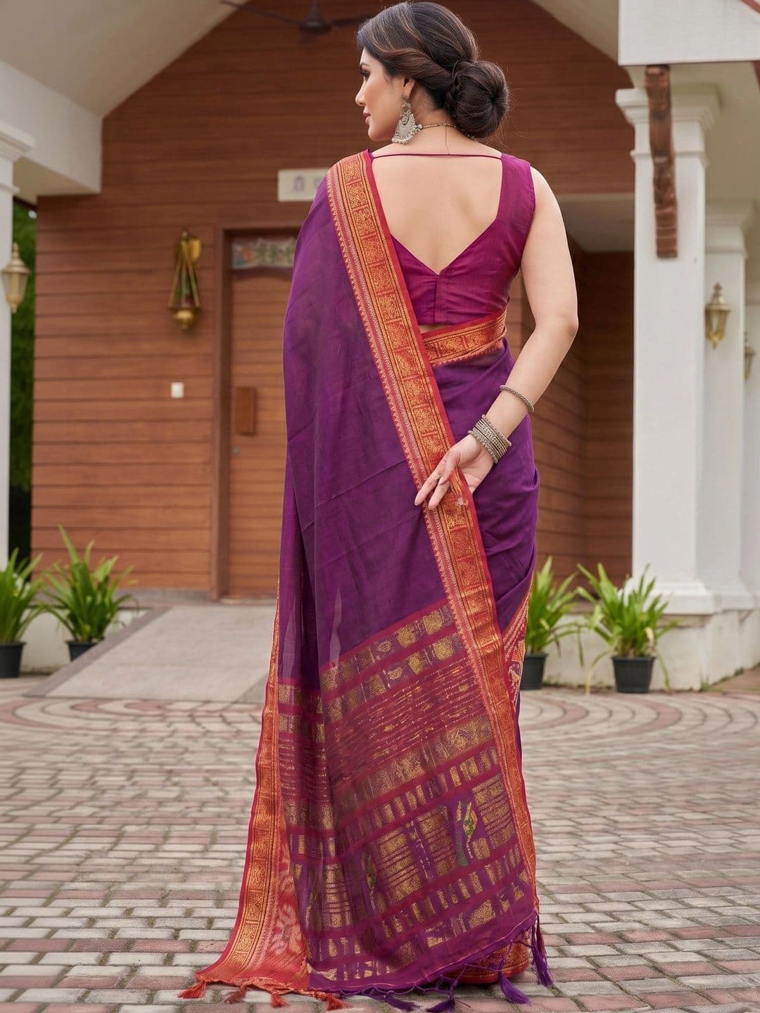 BOLOKA Woven Design Zari Designer Narayan Peth Saree thumbnail 2