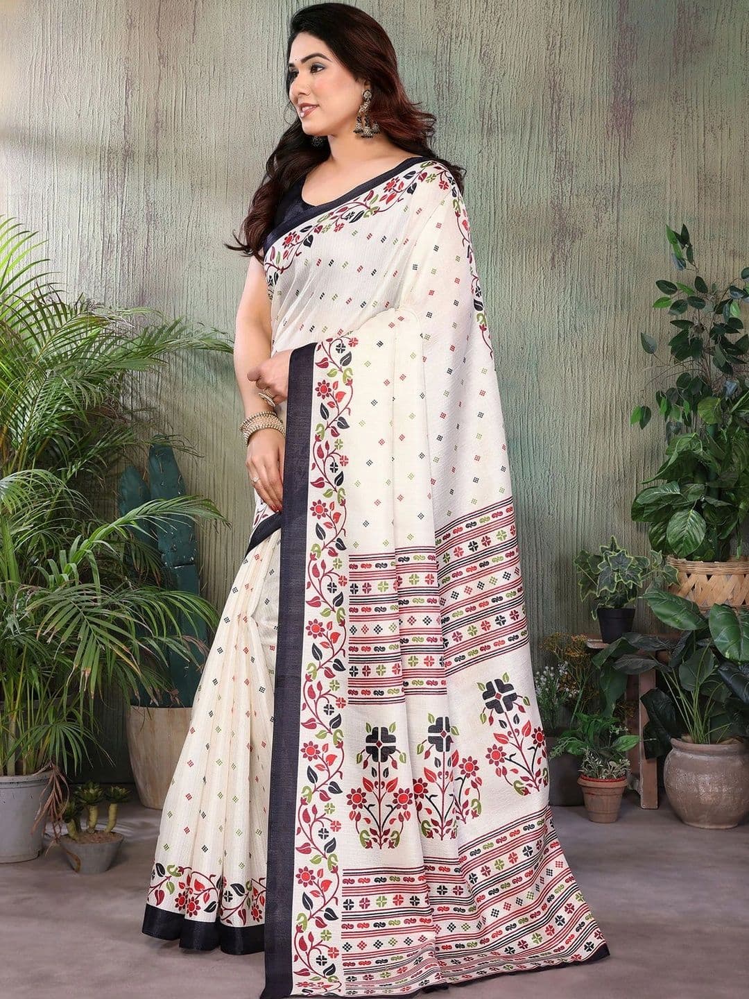 JANOI Kalamkari Art Silk Saree thumbnail 2