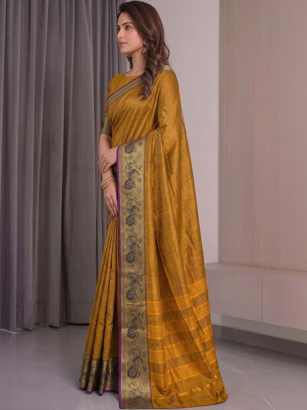 BOLOKA Woven Design Designer Narayan Peth Saree thumbnail 4