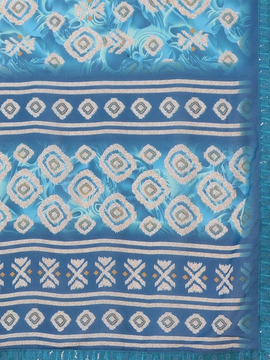 Sangria Batik Sequinned Pure Georgette Designer Saree thumbnail 3