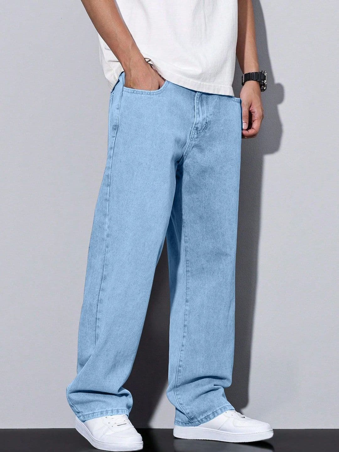 PLUS 91 Men Smart Straight Fit Mid-Rise Jeans thumbnail 2