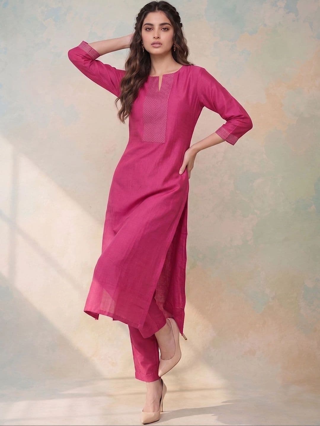 AADVIKA Women Regular Kurta with Trousers & With Dupatta thumbnail 5