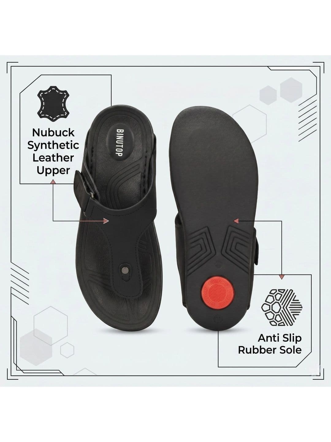 BINUTOP Men Comfort Sandals thumbnail 6