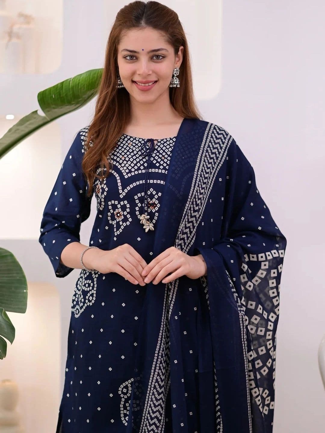 Sangria Women Ethnic Motifs Printed Regular Pure Cotton Kurta with Palazzos & With Dupatta thumbnail 7