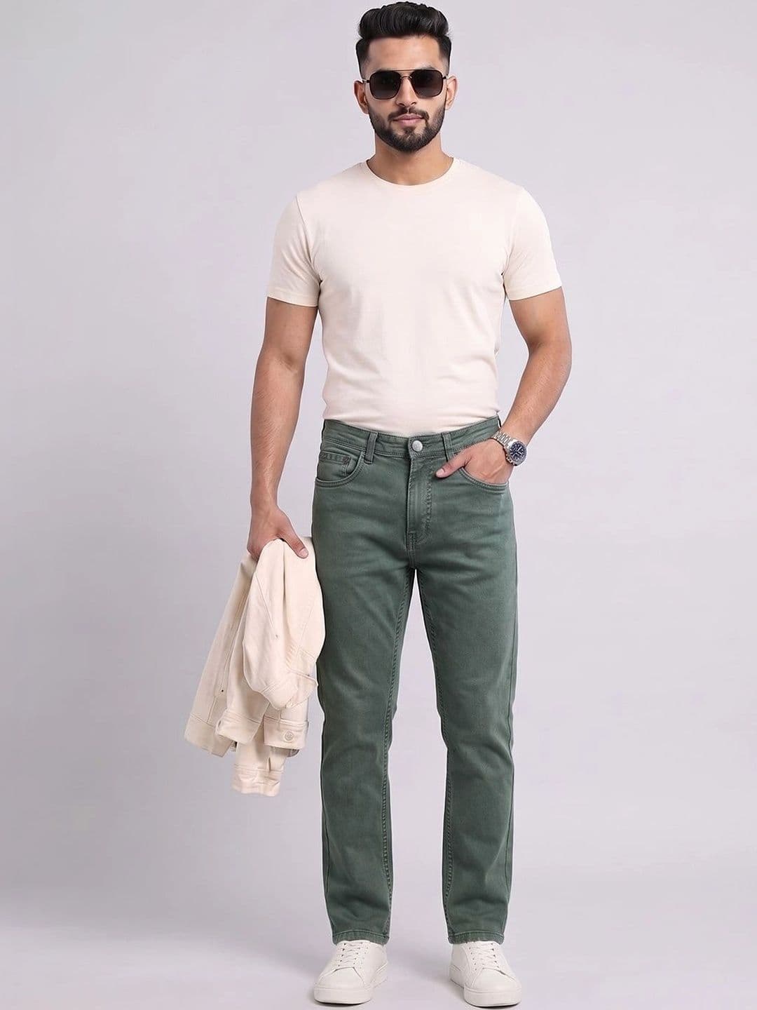 THUNDER JEANS Men Regular Fit Mid-Rise Stretchable Jeans thumbnail 6