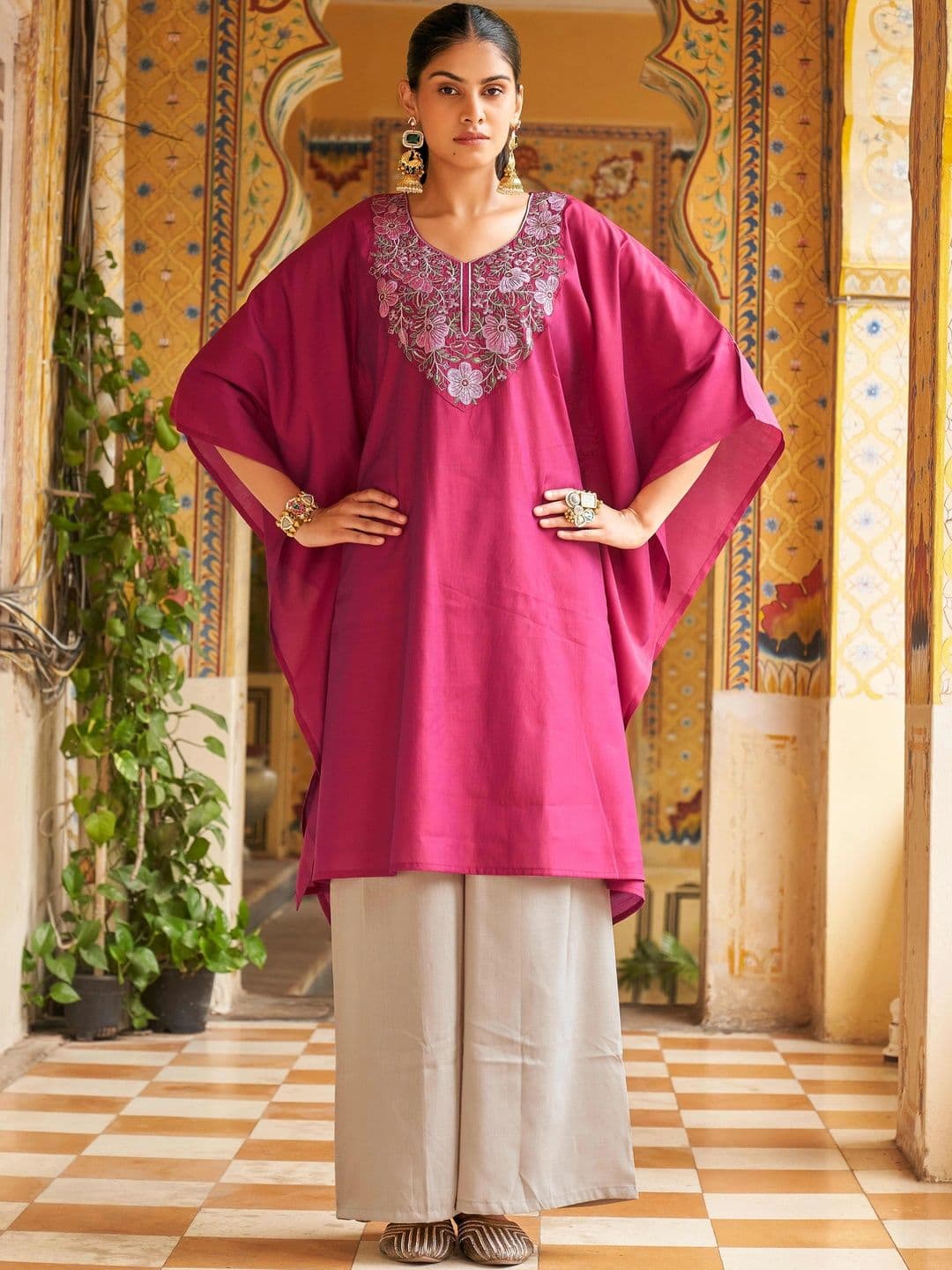 Tikhi Imli Embroidered Tunic with Palazzos - view 1