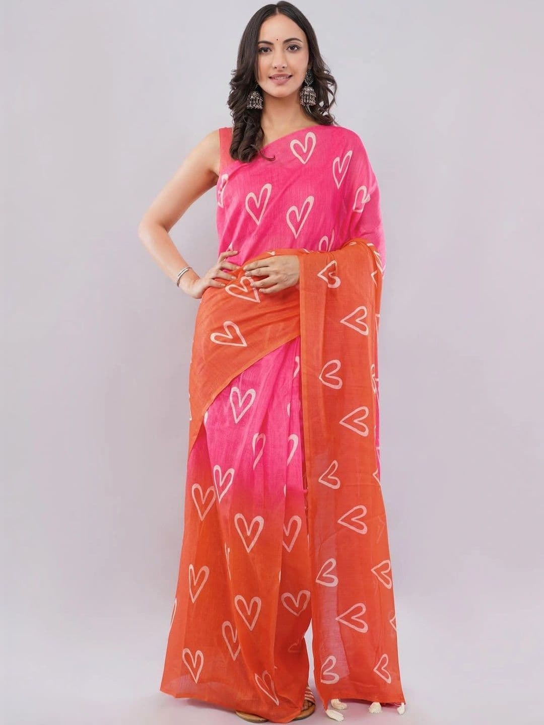 SAMANTHA Ethnic Motifs Linen Blend Belted Saree - view 1