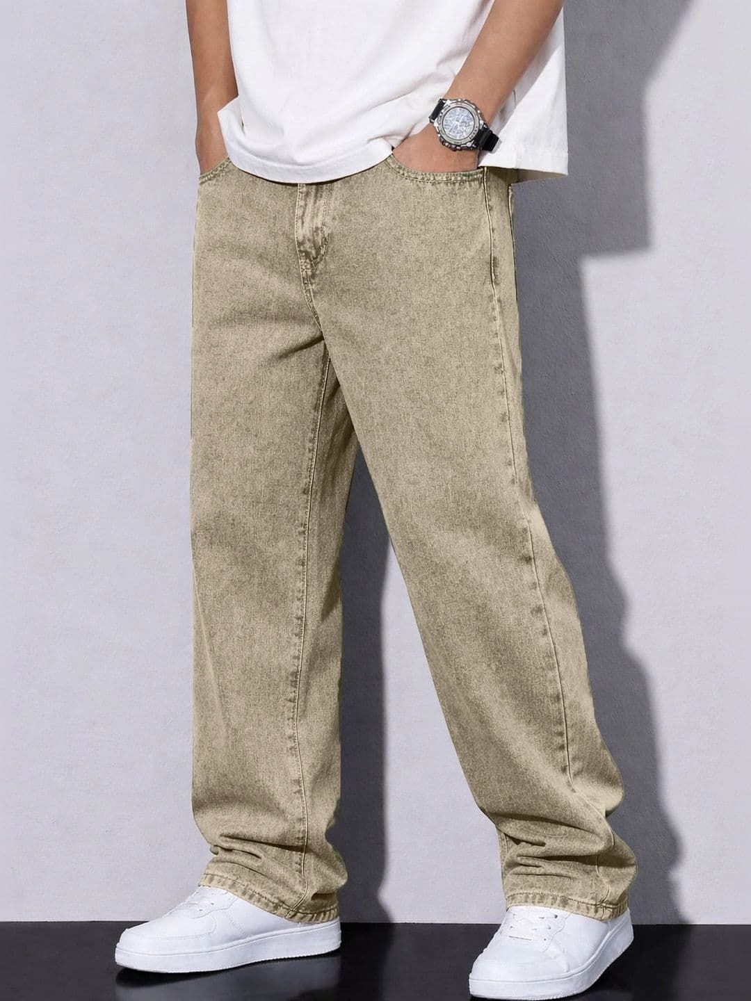 PLUS 91 Men Smart Straight Fit Mid-Rise Jeans - view 1