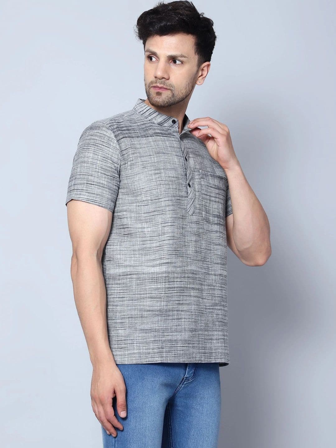 Latest Chikan Garments Men Khadi Kurta thumbnail 3