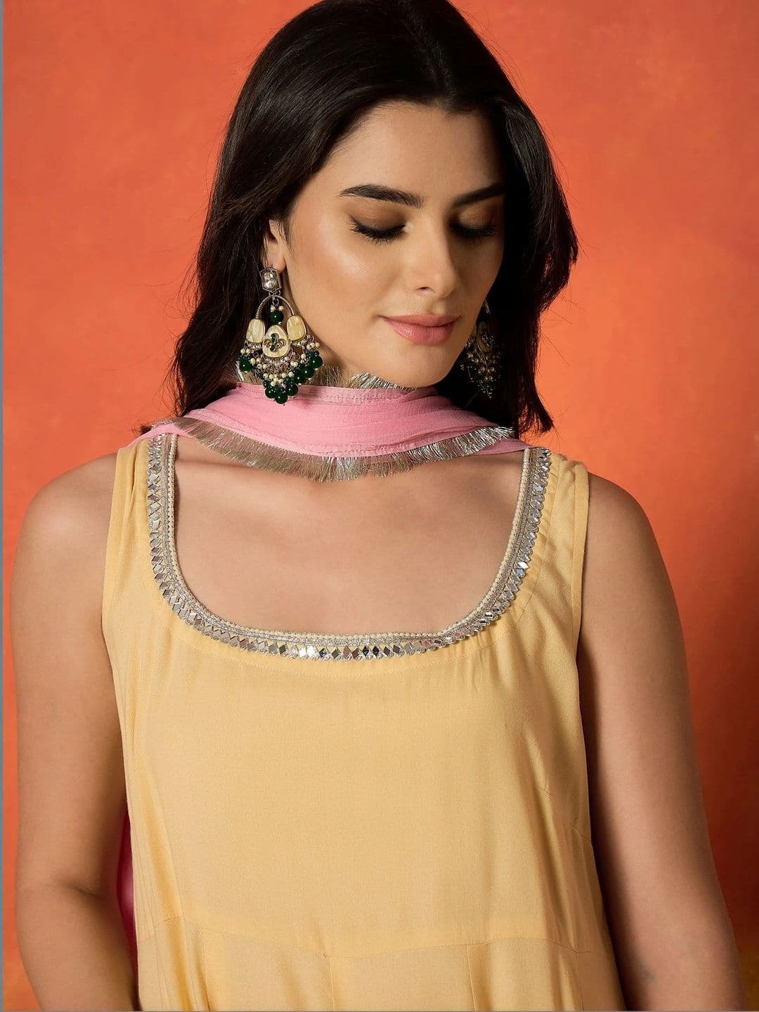 Sangria Women Regular Mirror Work Kurta with Trousers & Dupatta thumbnail 7