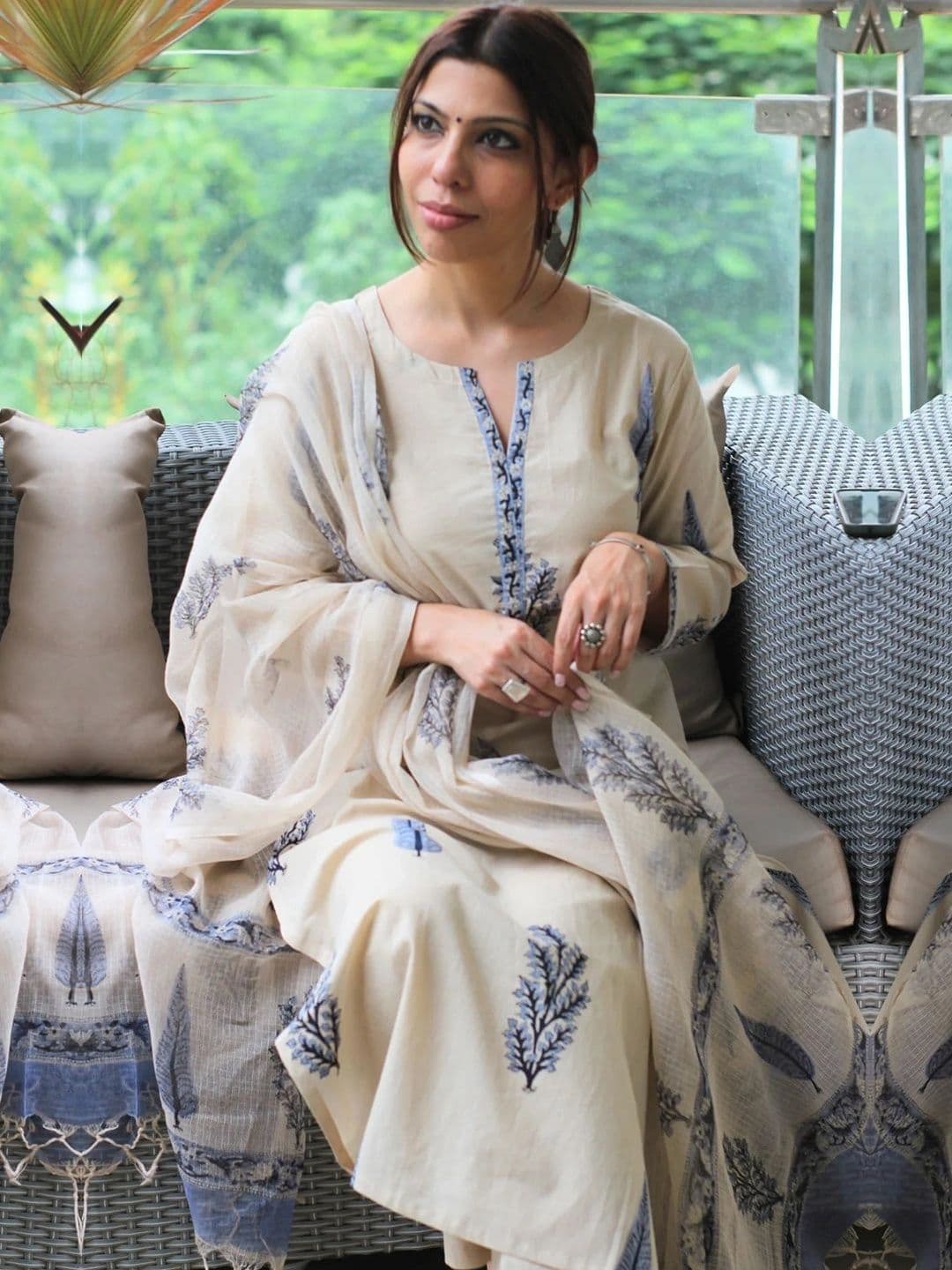 SZN Women Ethnic Motifs Printed Regular Kurta with Trousers & With Dupatta thumbnail 5