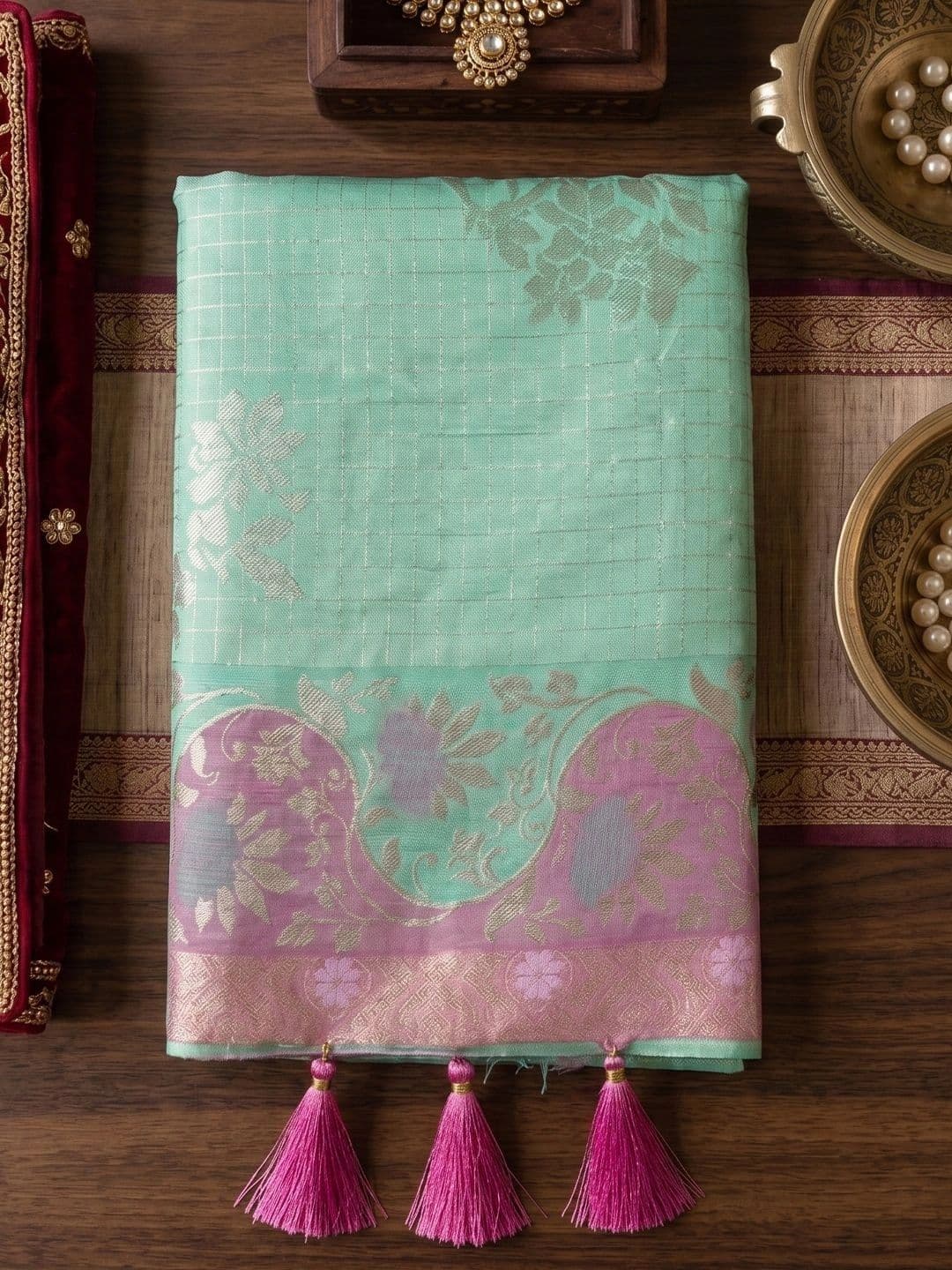 Mitera Woven Design Chanderi Saree thumbnail 3
