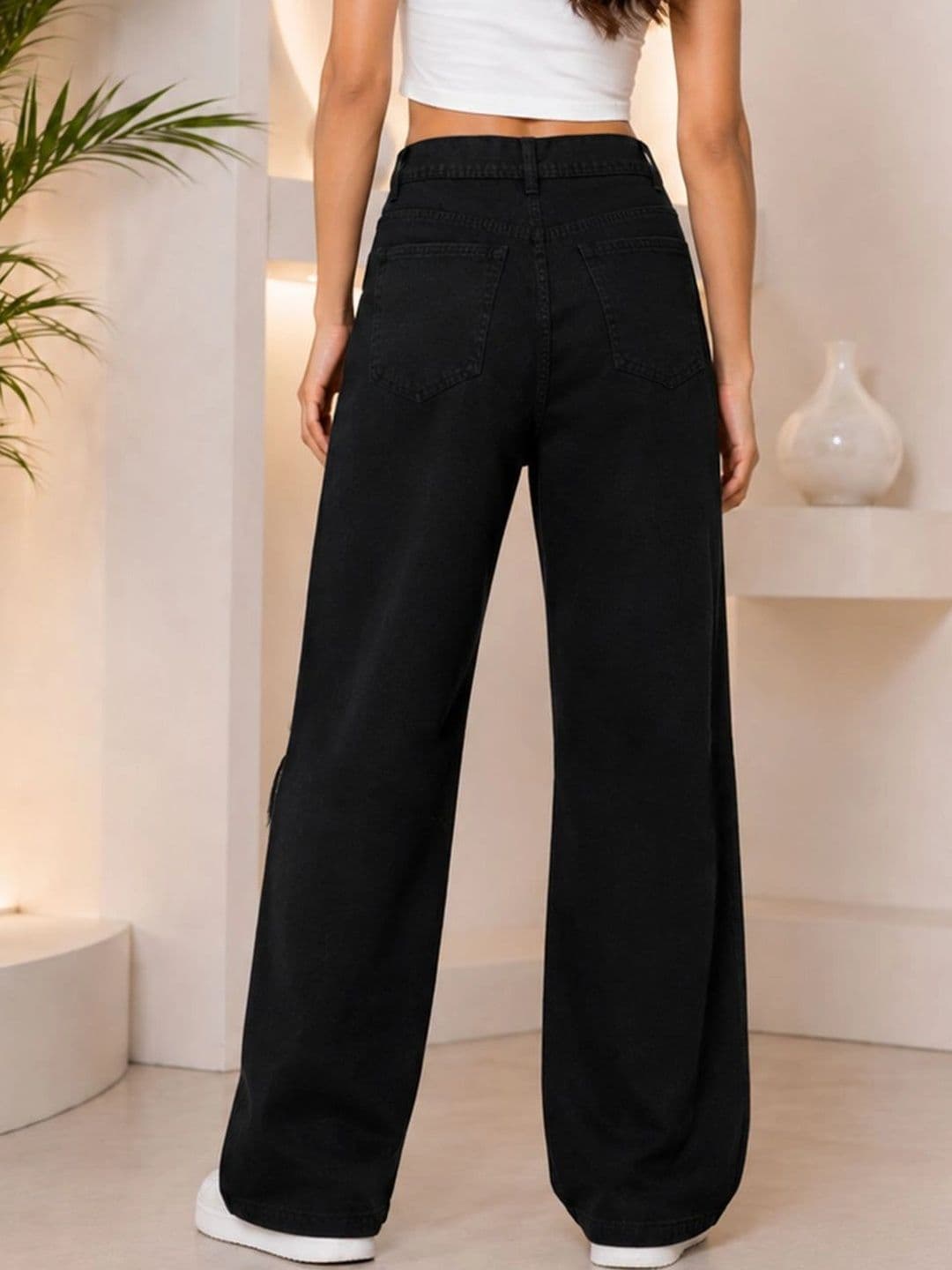 Mast & Harbour Women Classic Relaxed Fit Mid-Rise Highly Distressed Stretchable Jeans thumbnail 2
