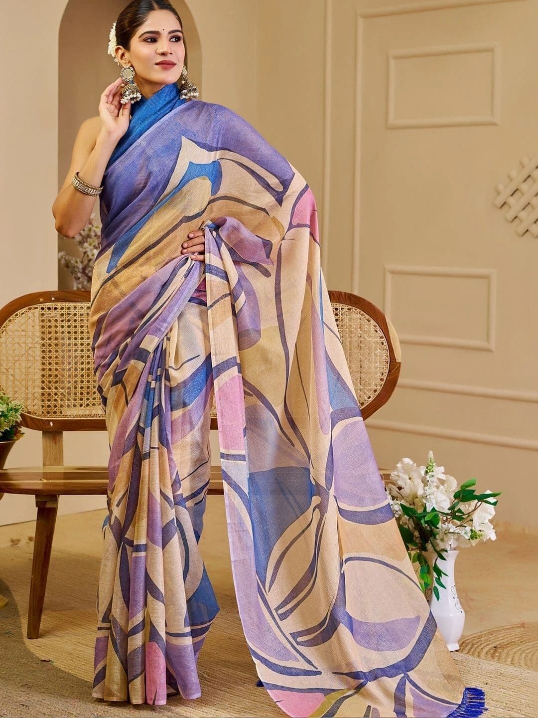 ZAMUNA Tissue Designer Bhagalpuri Saree - view 1