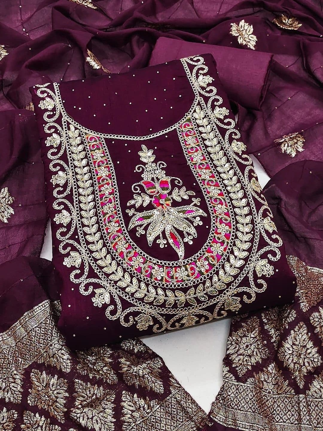 TAVAS Embroidered Unstitched Dress Material thumbnail 4