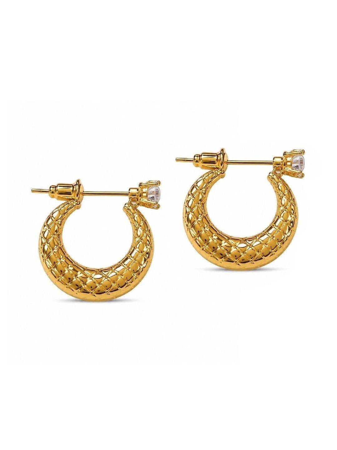 Adhvik Circular Half Hoop Earrings - view 1