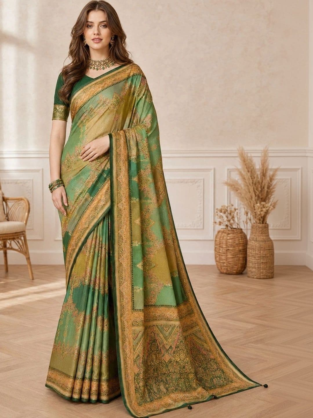 all about you Paisley Zari Silk Cotton Fusion Saree - view 1