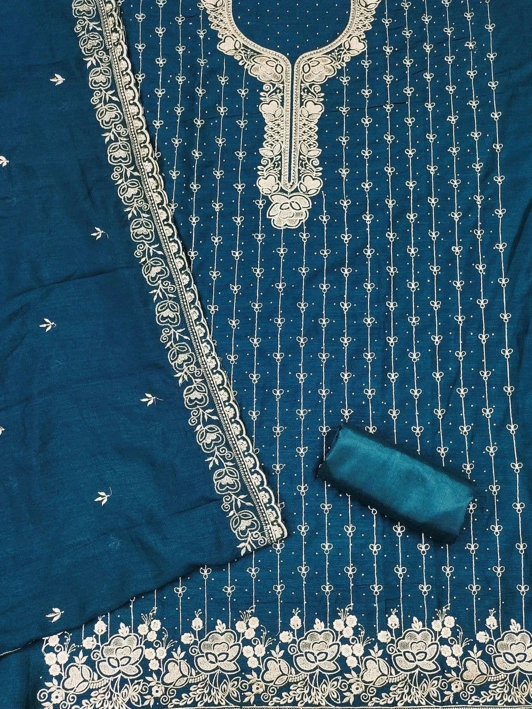 TAVAS Embroidered Pure Cotton Unstitched Dress Material thumbnail 2