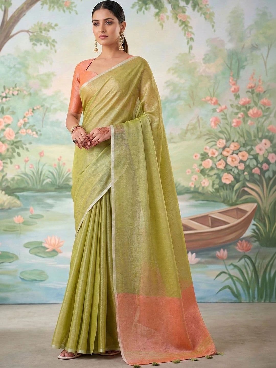 Mitera Woven Design Tissue Saree - view 1