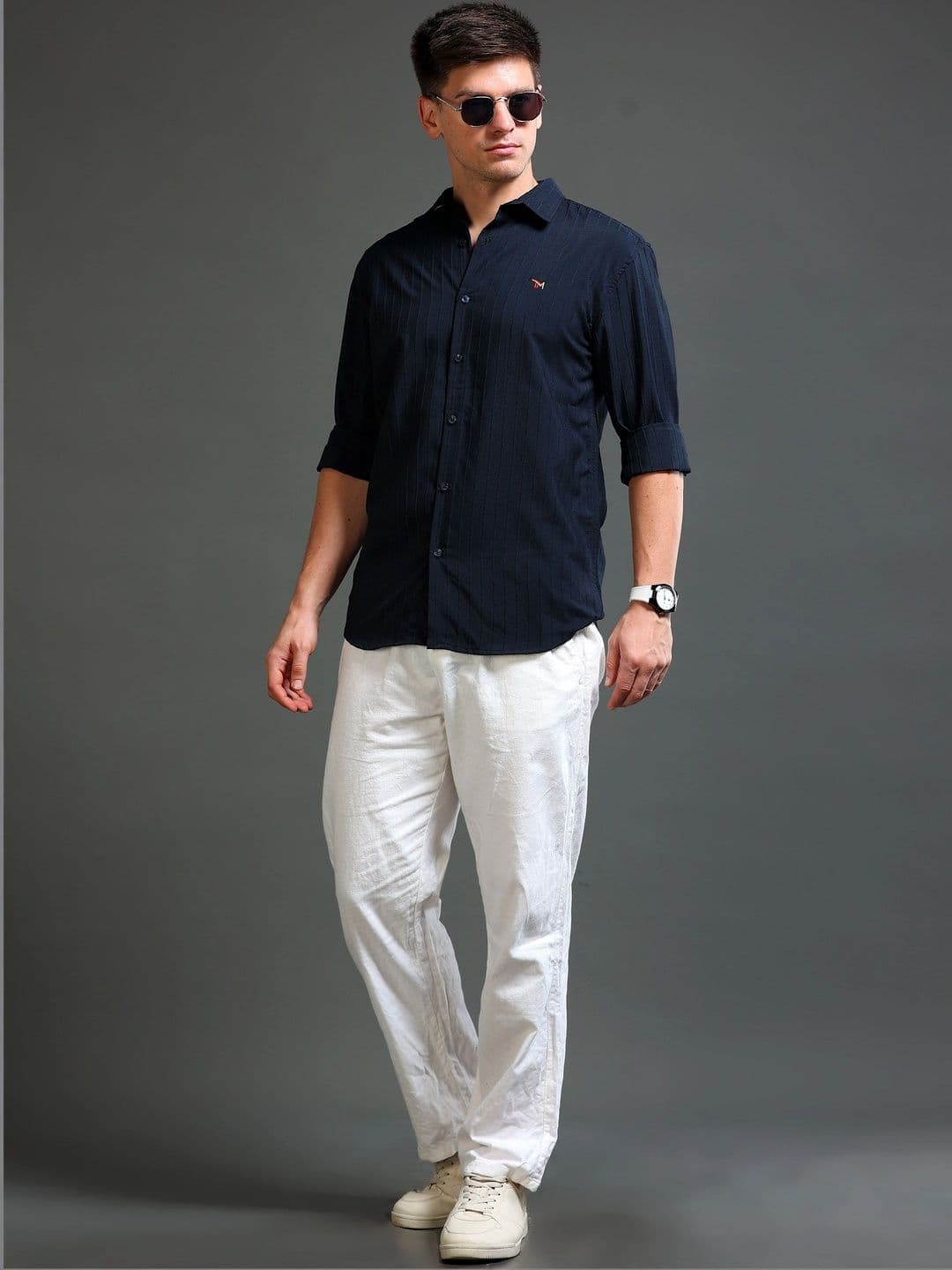 TOM MACKLER Men Classic Slim Fit Striped Casual Shirt thumbnail 3