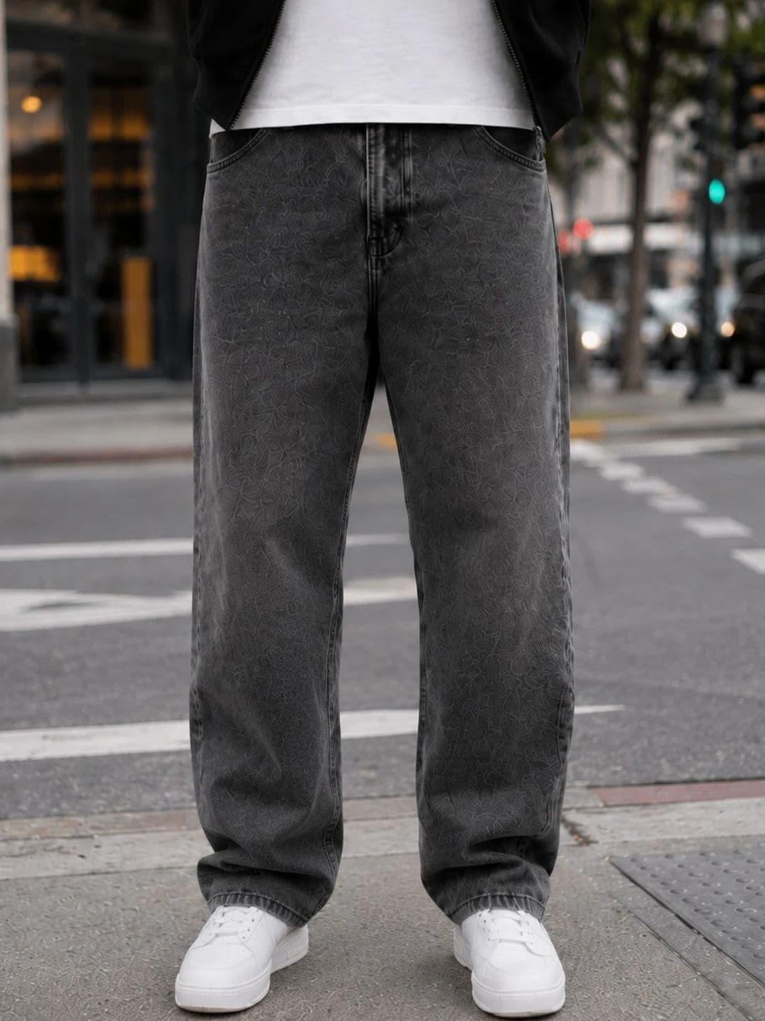 DENIM HAWK Men Classic Straight Fit Mid-Rise Printed Stretchable Jeans thumbnail 3