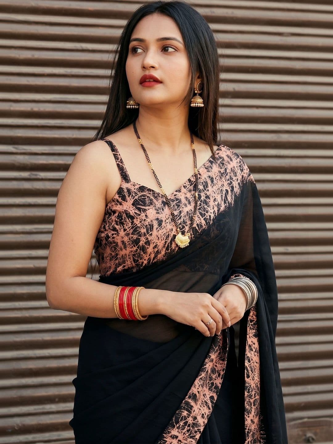 BOLOKA Poly Georgette Designer Saree - view 1