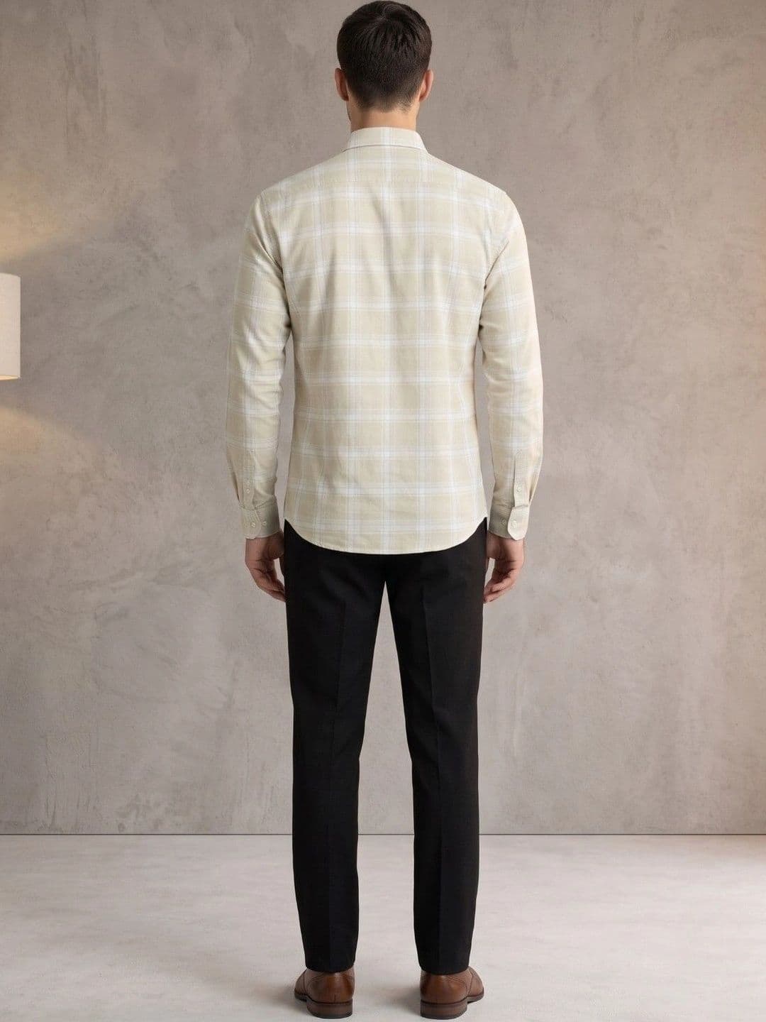 Studio-9 Men Classic Slim Fit Gingham Checks Checked Casual Shirt thumbnail 5