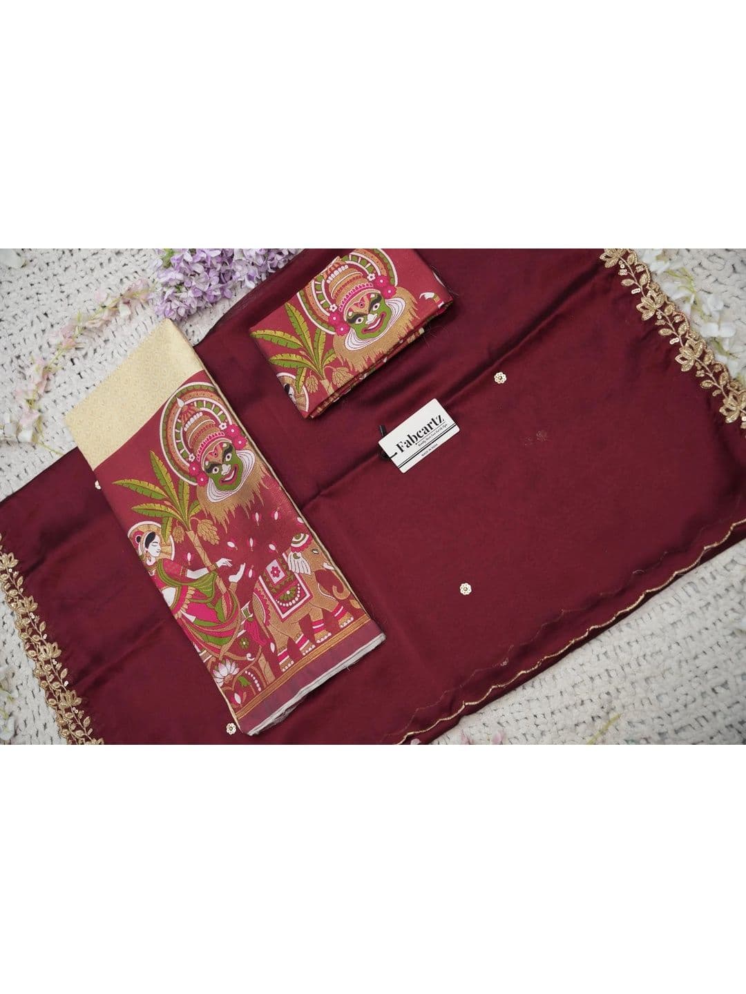 Fabcartz Women Sequinned Unstitched Lehenga & Blouse With Dupatta thumbnail 2