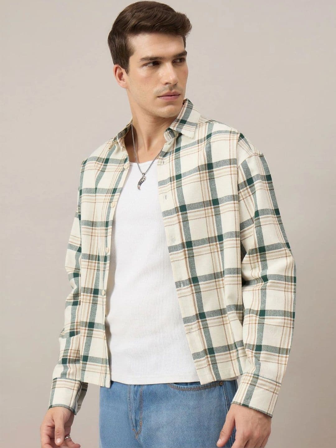 CHIMPAAANZEE Men Boxy Checked Casual Shirt thumbnail 2