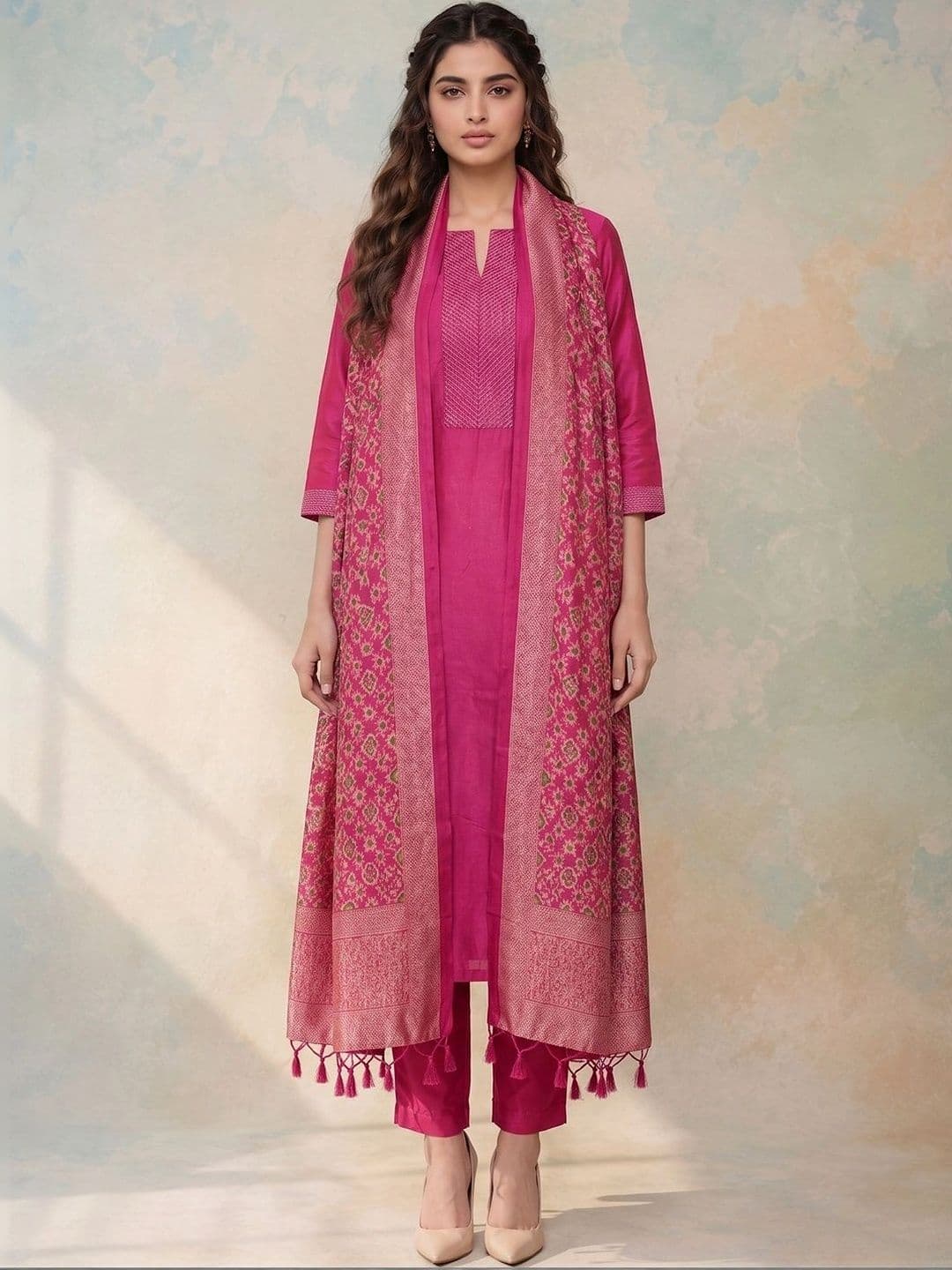 AADVIKA Women Regular Kurta with Trousers & With Dupatta thumbnail 2