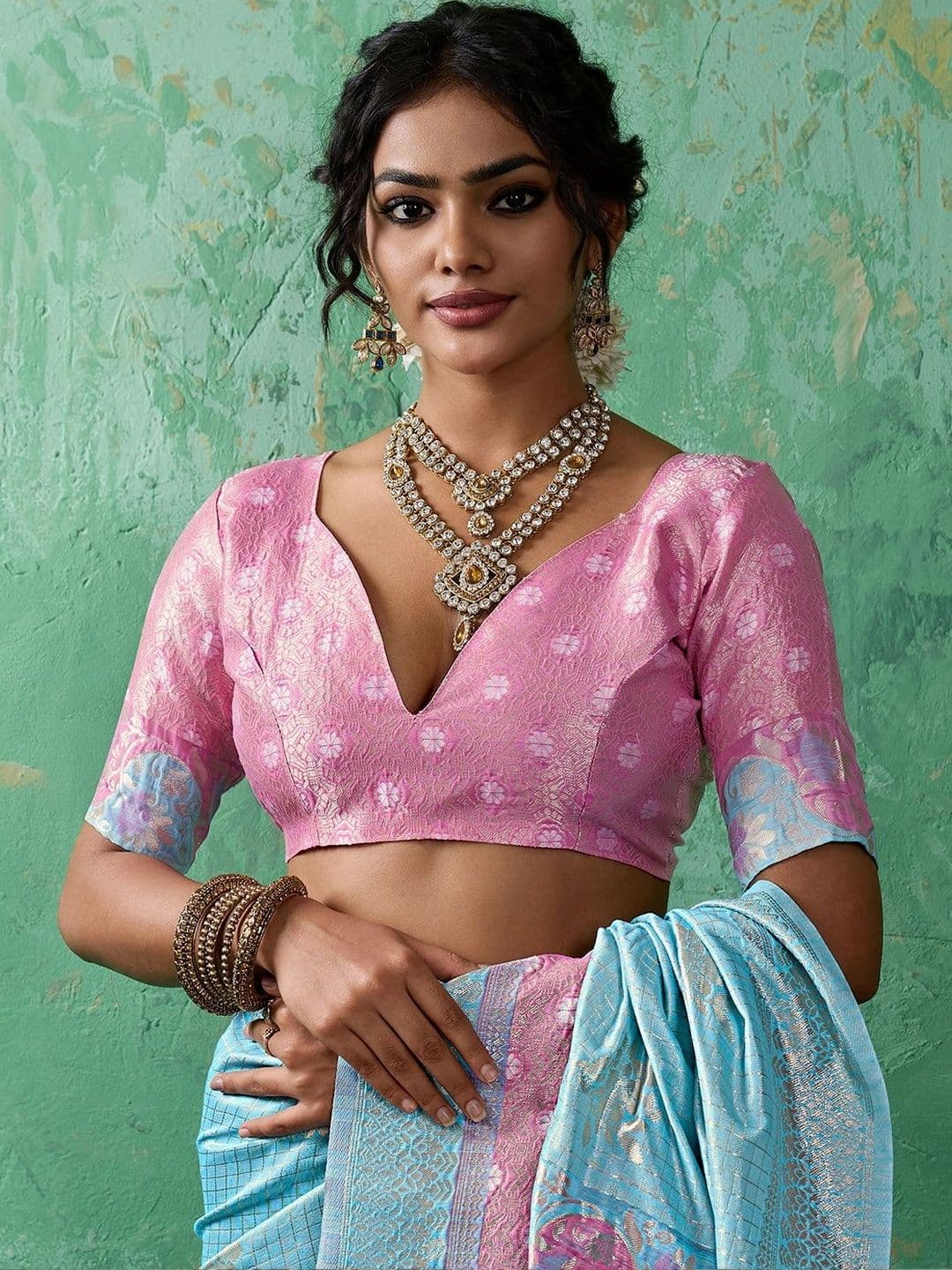 Mitera Woven Design Zari Chanderi Saree thumbnail 4
