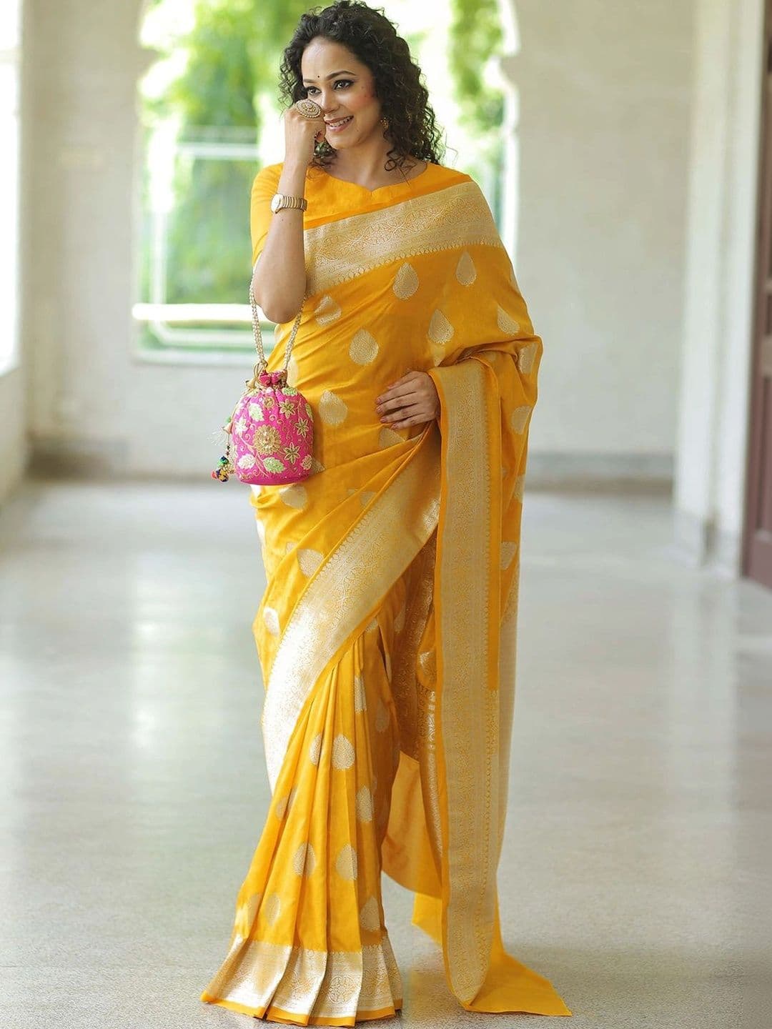 SANISA Woven Design Zari Silk Blend Saree - view 1