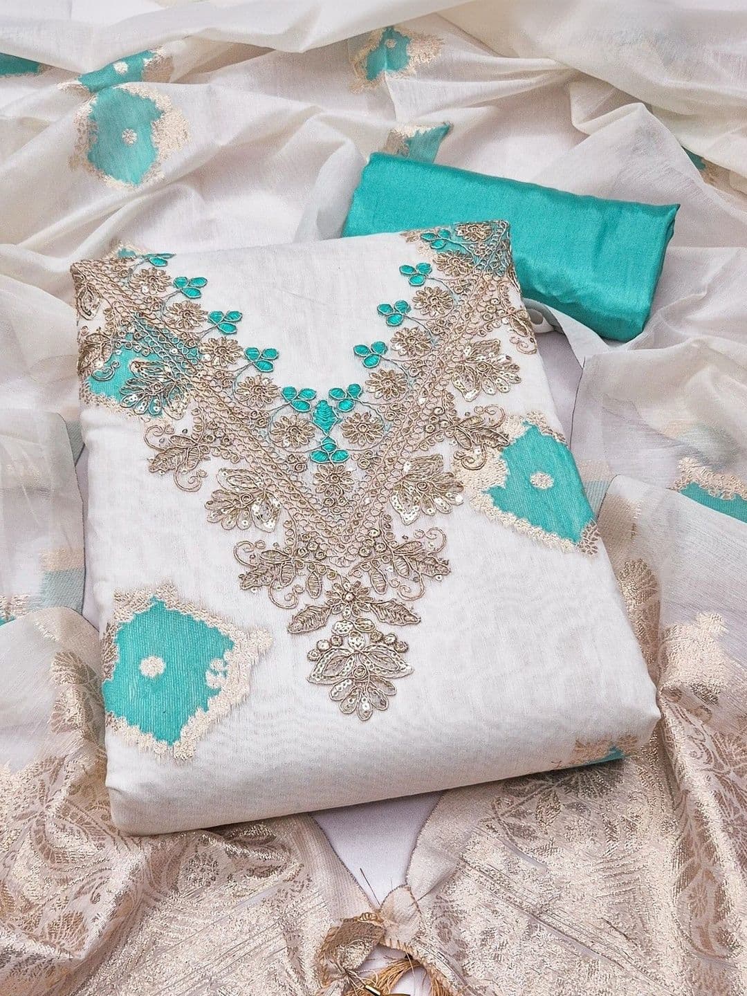 TAVAS Unstitched Dress Material - view 1