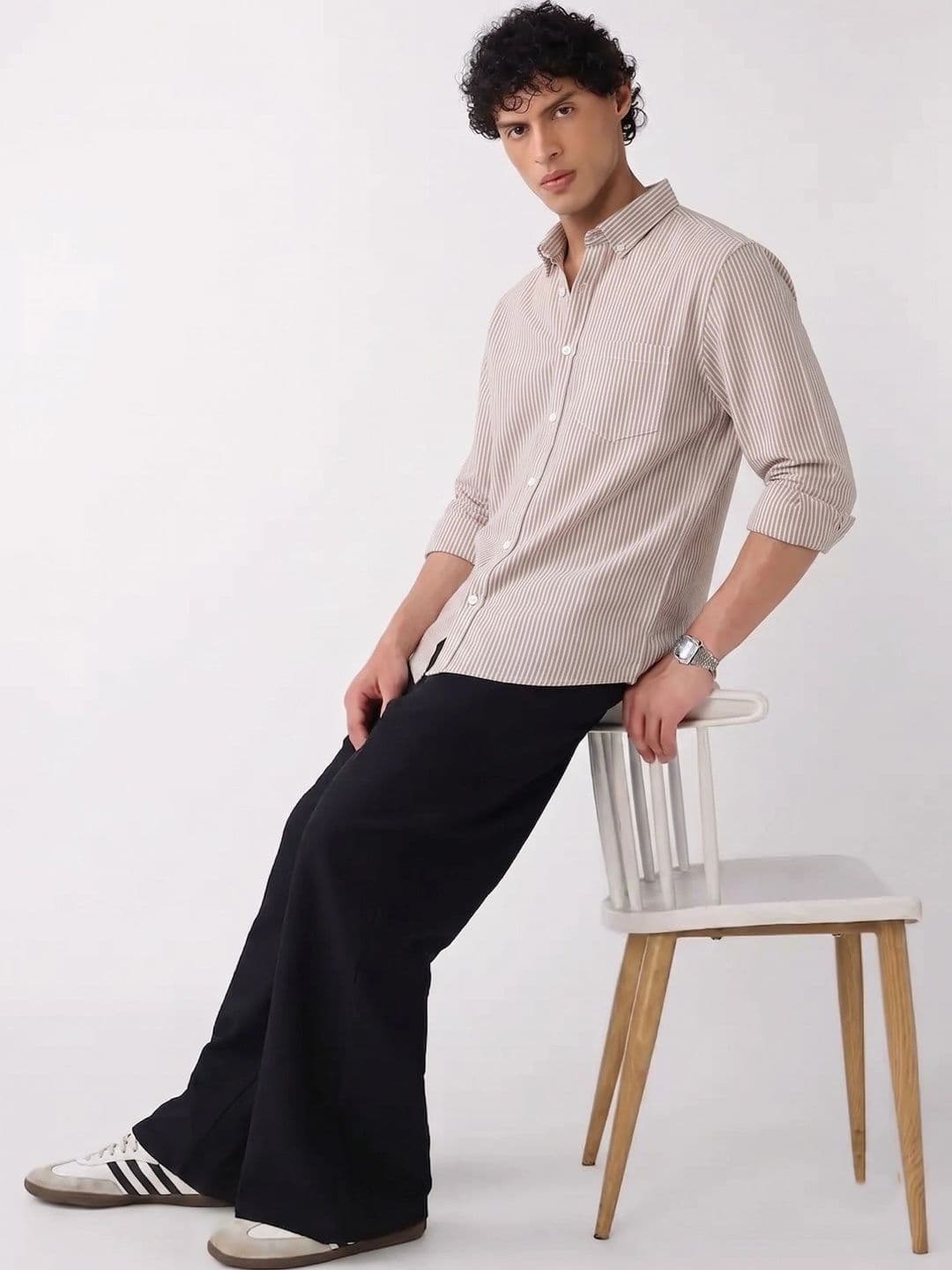 OQUENT Men Standard Striped Casual Shirt thumbnail 5