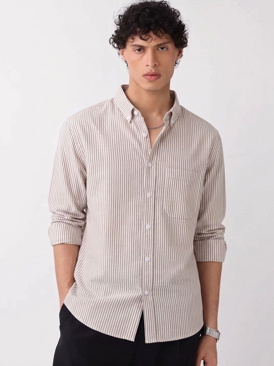OQUENT Men Standard Striped Casual Shirt - view 1