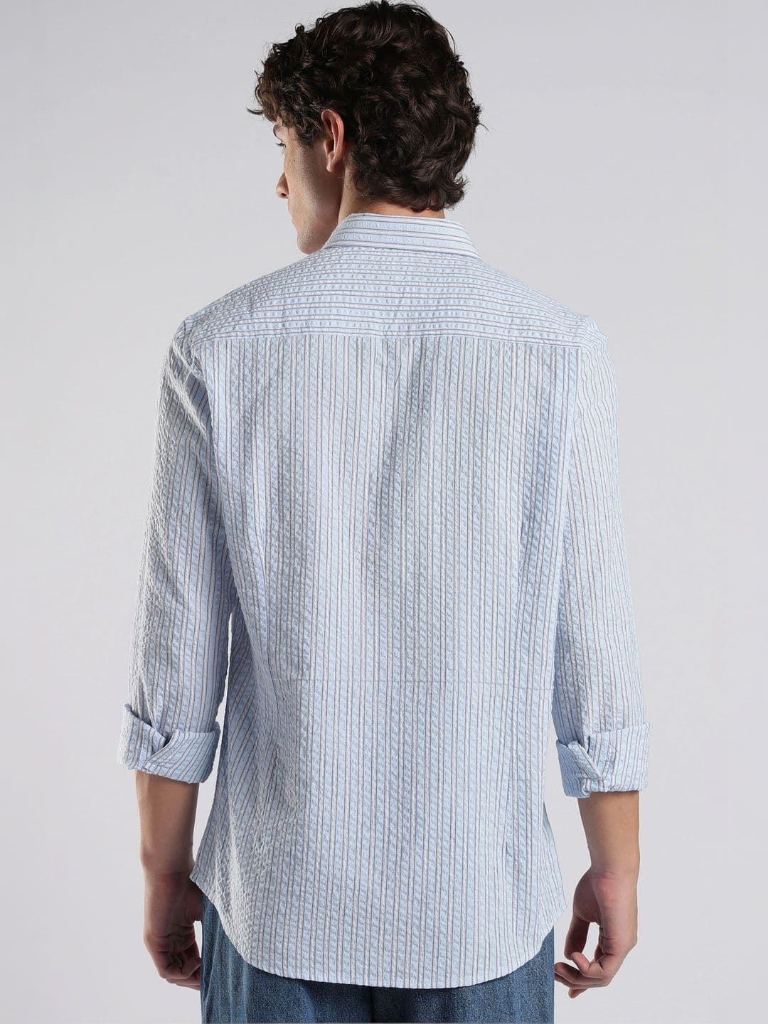 HERE&NOW Men Slim Fit Striped Casual Shirt thumbnail 5