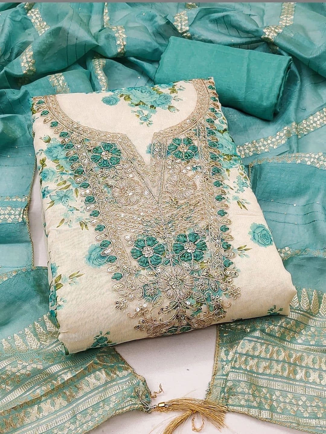 TAVAS Embroidered Unstitched Dress Material thumbnail 5