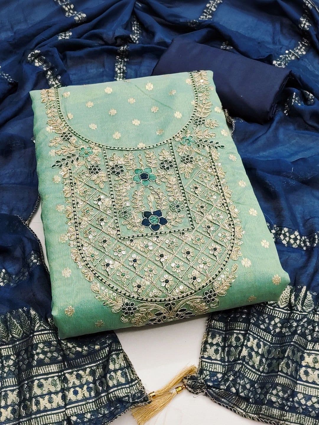 TAVAS Embroidered Unstitched Dress Material - view 1