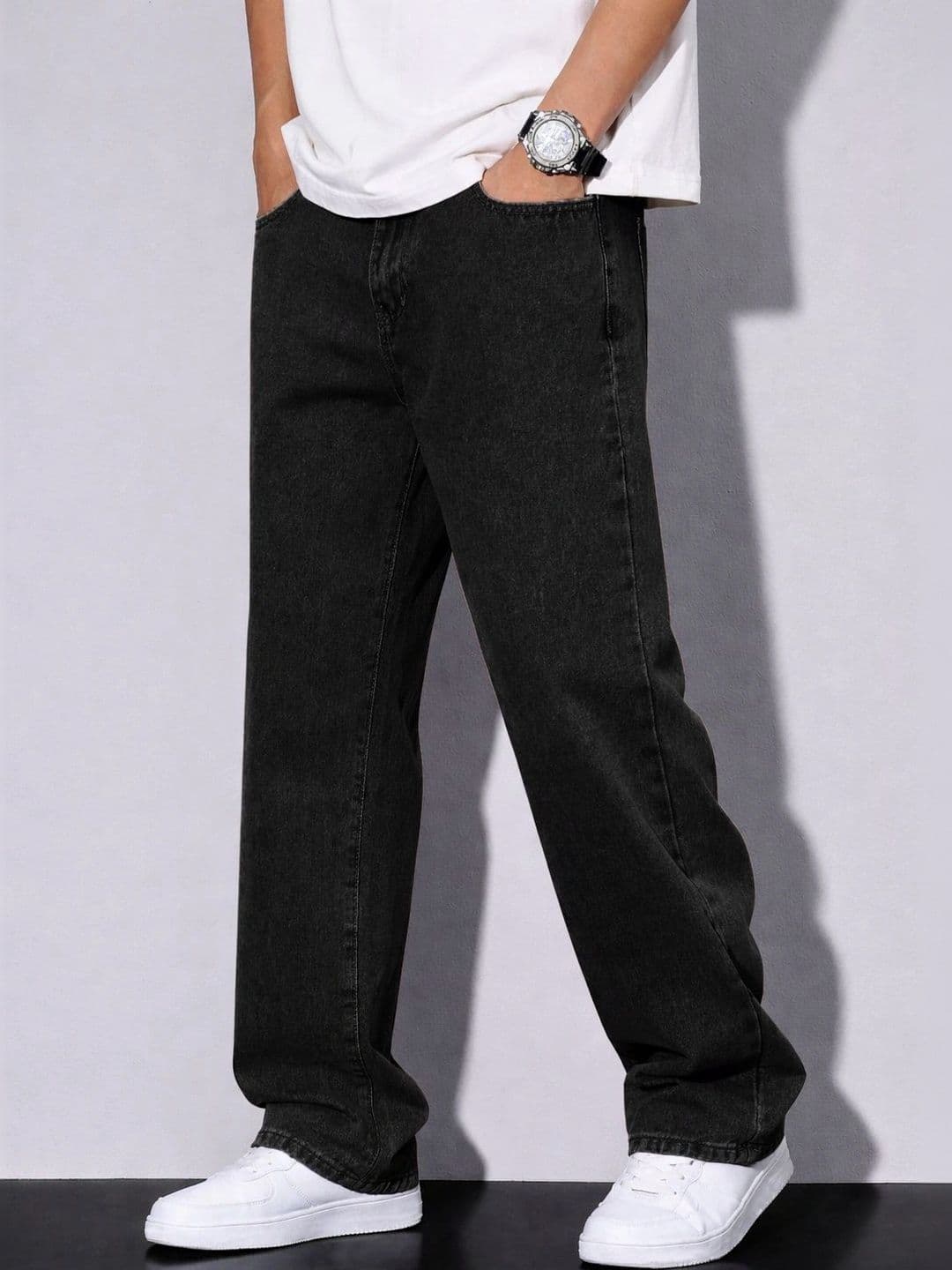 PLUS 91 Men Smart Straight Fit Mid-Rise Jeans - view 1