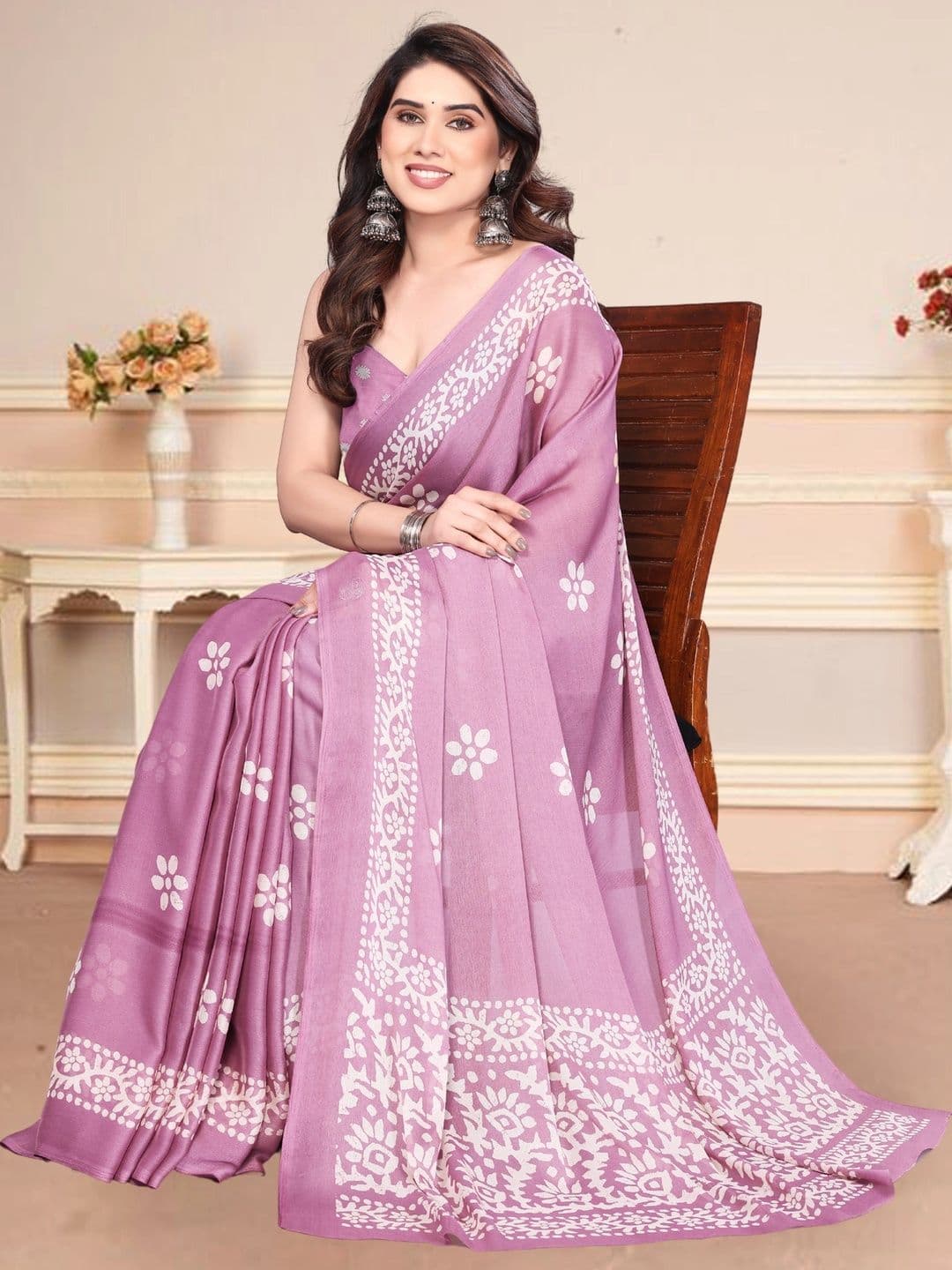 BOLOKA Poly Georgette Designer Saree thumbnail 3