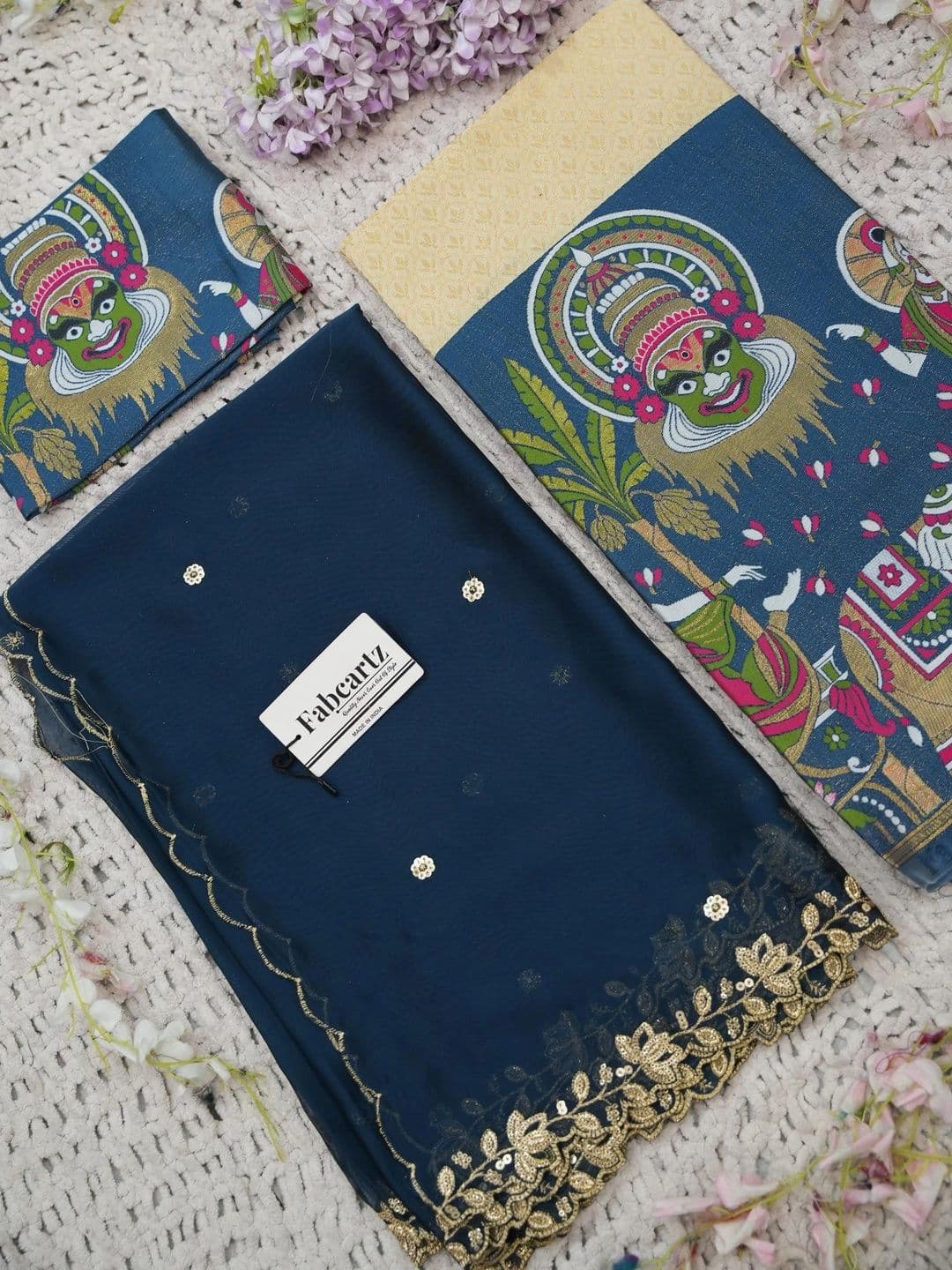 Fabcartz Sequinned Unstitched Lehenga & Blouse With Dupatta thumbnail 4