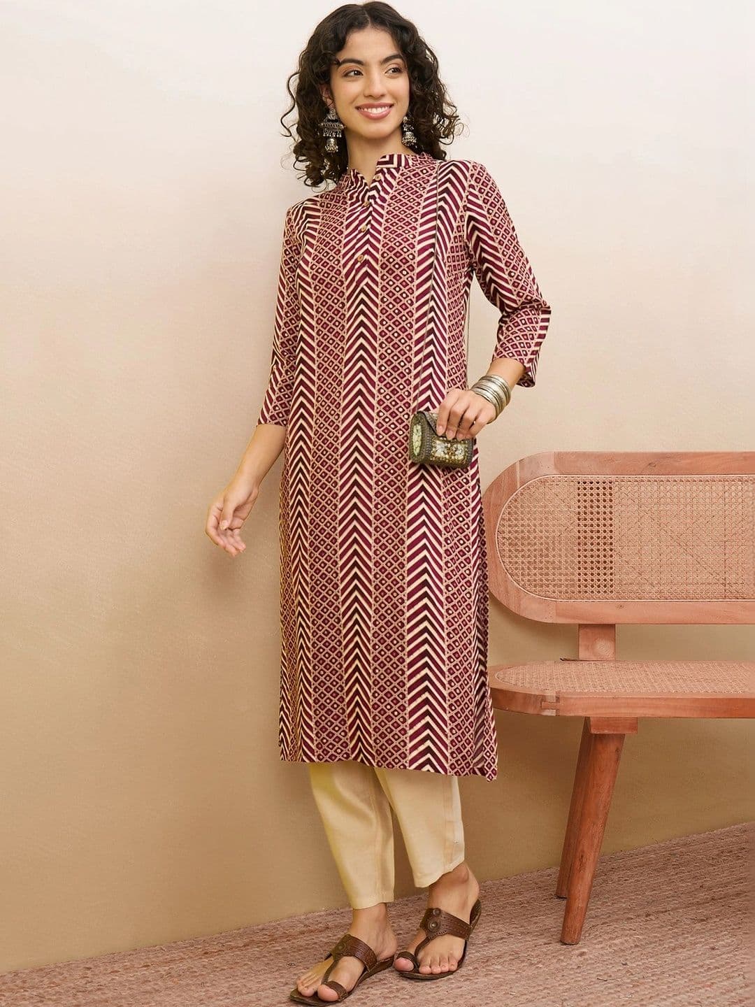Anouk Women Geometric Printed Kurta thumbnail 5
