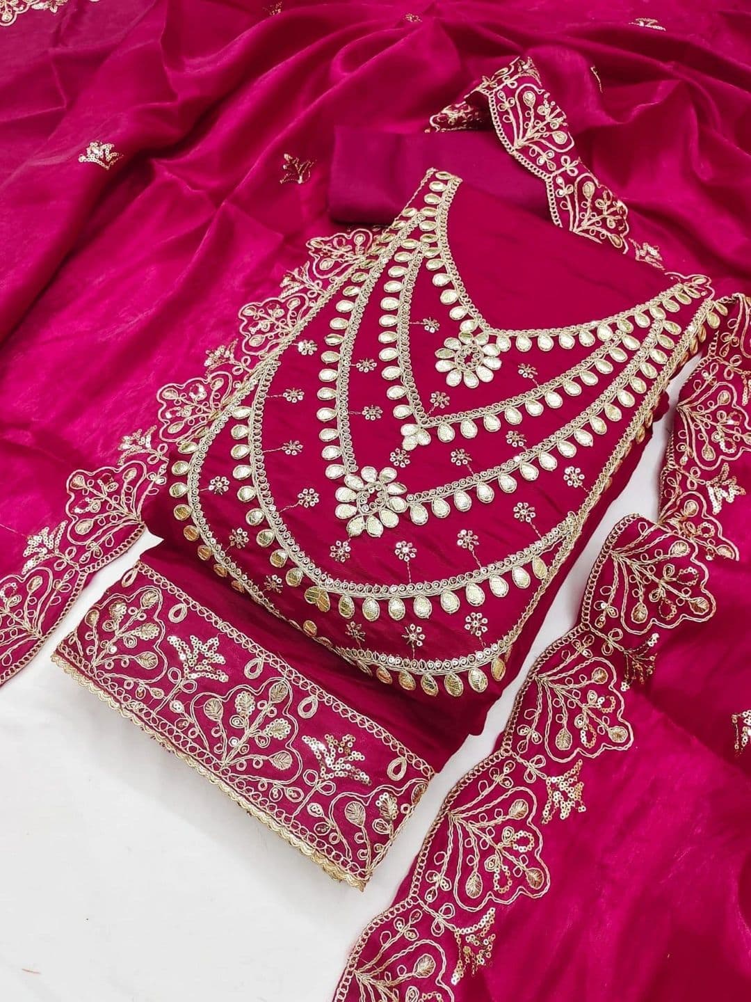 TAVAS Embroidered Pure Silk Unstitched Dress Material thumbnail 2