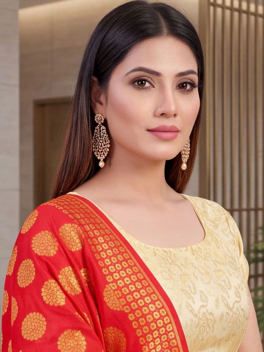 Anouk Rustic Anouk Women  Rustic Semi-Stitched Lehenga & Unstitched Blouse With Dupatta thumbnail 2