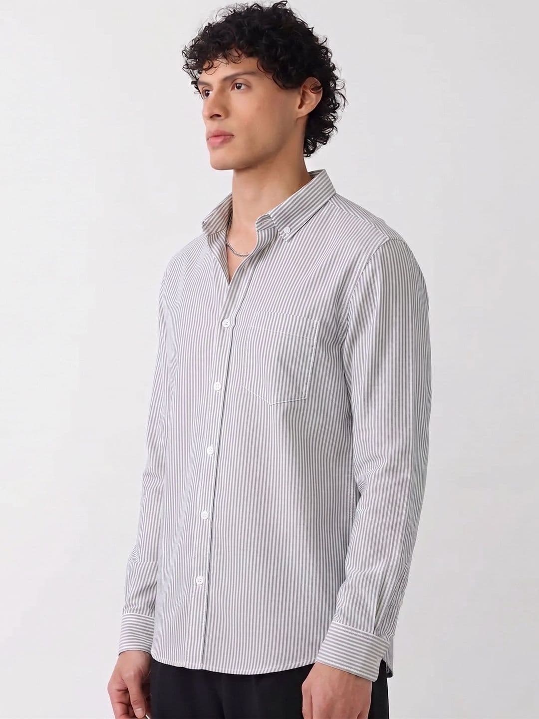 OQUENT Men Standard Striped Casual Shirt thumbnail 2
