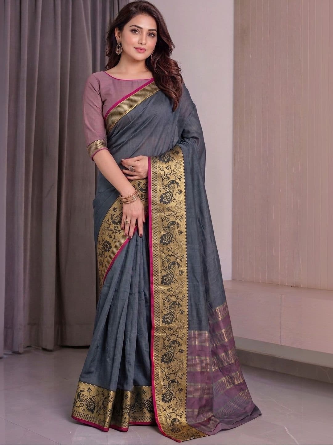 BOLOKA Woven Design Zari Designer Narayan Peth Saree - view 1