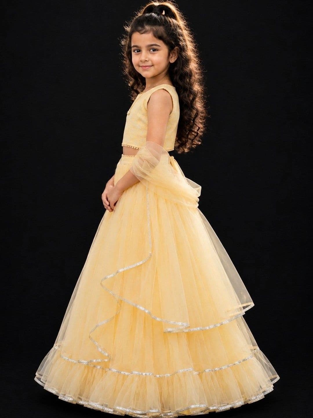 Poppy & Munchkin Girls Ready to Wear Lehenga Blouse With Dupatta thumbnail 2