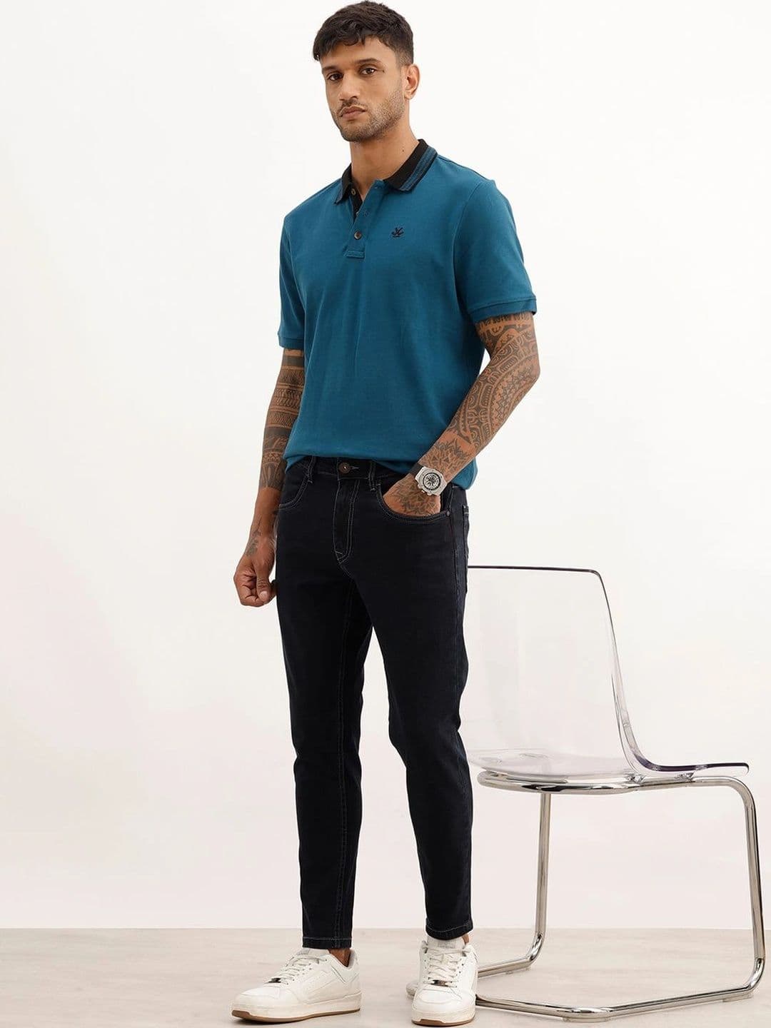 WROGN Men Skinny Fit Mid-Rise Stretchable Jeans thumbnail 4