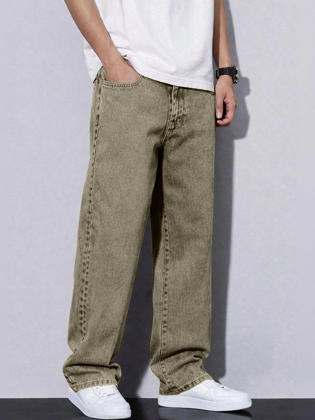 PLUS 91 Men Smart Straight Fit Mid-Rise Jeans thumbnail 4