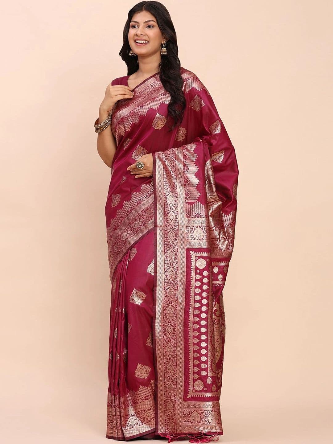 Mitera Woven Design Zari Silk Blend Banarasi Saree - view 1